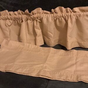 Waffle kitchen set of 2 curtains(valance) tan Size 58x13”